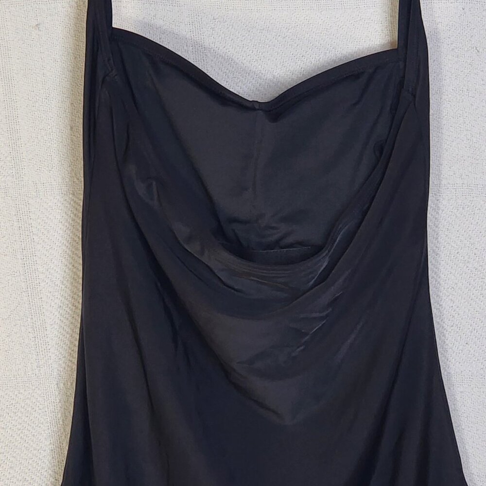 Smismivo Black Tummy Control Halter One Piece Slimming Ruched Bathing Suit Sz M - Picture 10 of 16